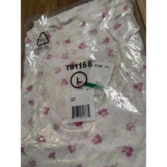 NWT! Flora by Flora Nikrooz Brittany Pointelle Cami Pajama Set White Size Large - Picture 3 of 4